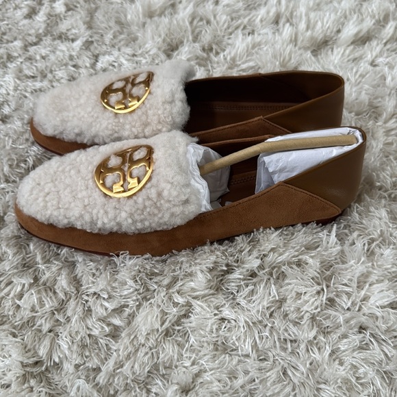 ✨NEW✨Tory Burch Brown and Cream Cozy Flats with Sherpa-size6 - Picture 5 of 8